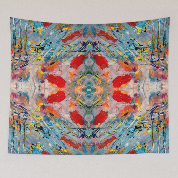 Item preview, Turquoise And Red Acrylic Oval Seamless Pattern designed and sold by Designs By YL.