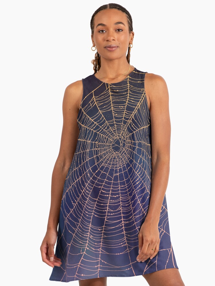 Spider Web With Dew Drops, Night Sky" A-Line Dress for Sale by ArtPau |  Redbubble