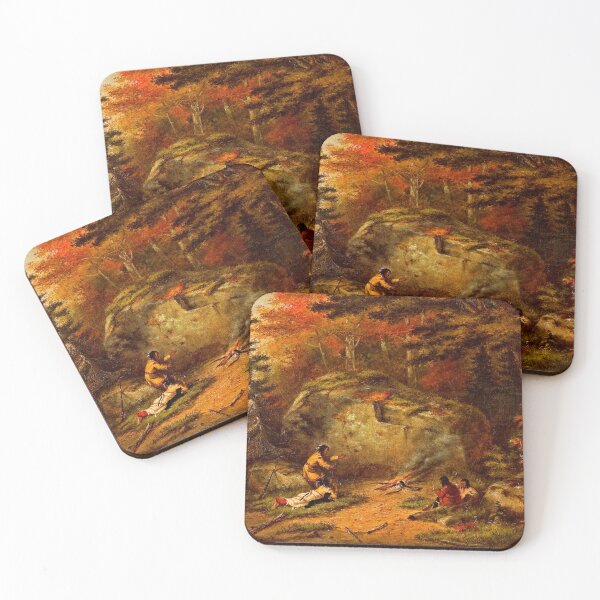 Item preview, Autumn in West Canada, Chippeway Indians, oil painting by Cornelius Krieghoff, 1865 designed and sold by Geraldo Garcia.