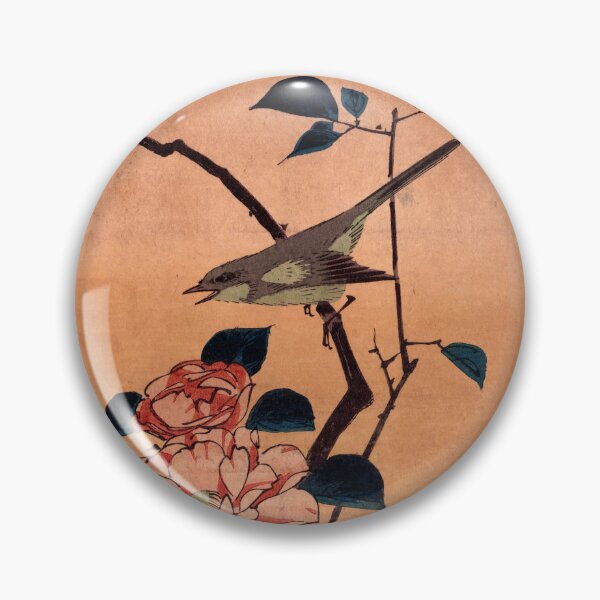 Item preview, Tsubaki ni Uguisu (Camellia and Bush Warbler), Utagawa Hiroshige designed and sold by Geraldo Garcia.