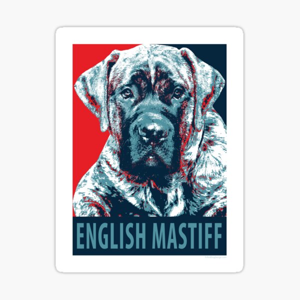 English Mastiff Puppy Pop Art Political Poster Sticker