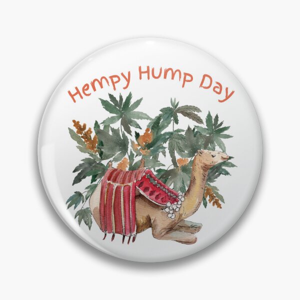 Item preview, Hempy Hump Day Camel with Hemp Plants watercolour  Funny Saying designed and sold by TheLomiLoveBus.