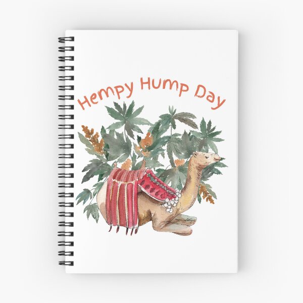 Item preview, Hempy Hump Day Camel with Hemp Plants watercolour  Funny Saying designed and sold by TheLomiLoveBus.