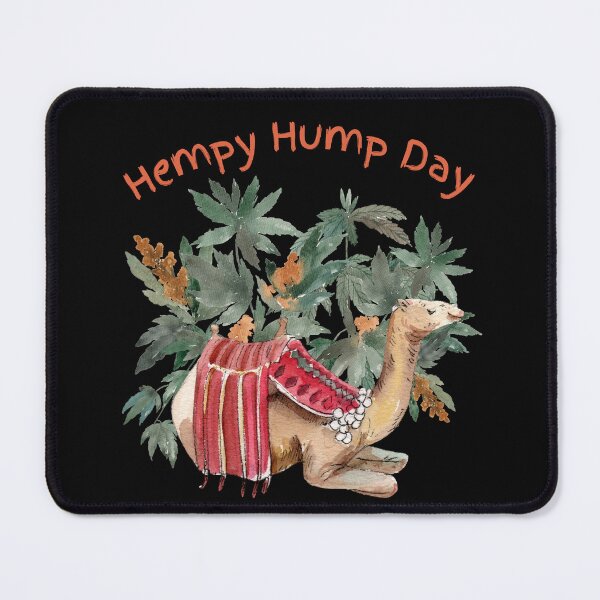 Item preview, Hempy Hump Day Camel with Hemp Plants watercolour  Funny Saying designed and sold by TheLomiLoveBus.
