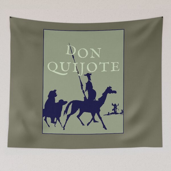 Item preview,  Don Quixote : Vintage Silhouette Tilting with Windmills Colorful Abstract Print designed and sold by posterbobs.