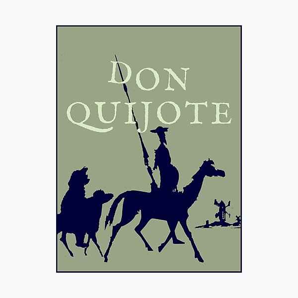 Item preview,  Don Quixote : Vintage Silhouette Tilting with Windmills Colorful Abstract Print designed and sold by posterbobs.