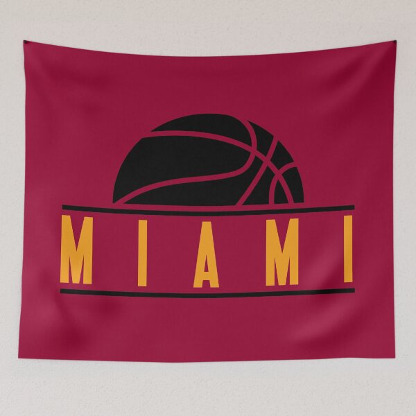 Item preview, Miami basketball modern logo red designed and sold by KMA Home Design.