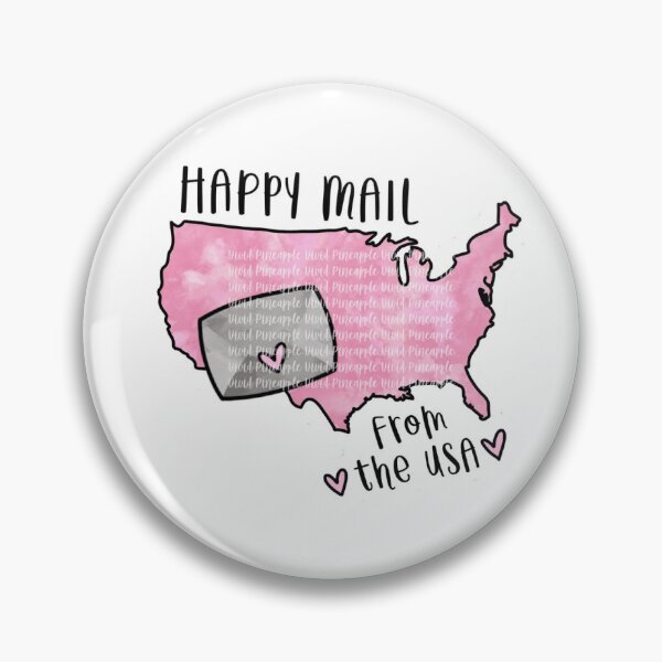 Item preview, Happy Mail From the USA - Pink Gray Black - Sticker - Sticker File designed and sold by allprintdesign.