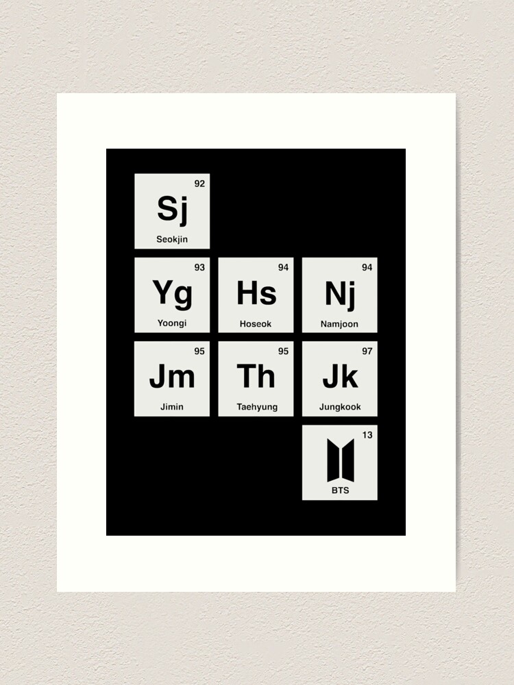 kpop periodic table (white ver) Sticker for Sale by shannonpaints