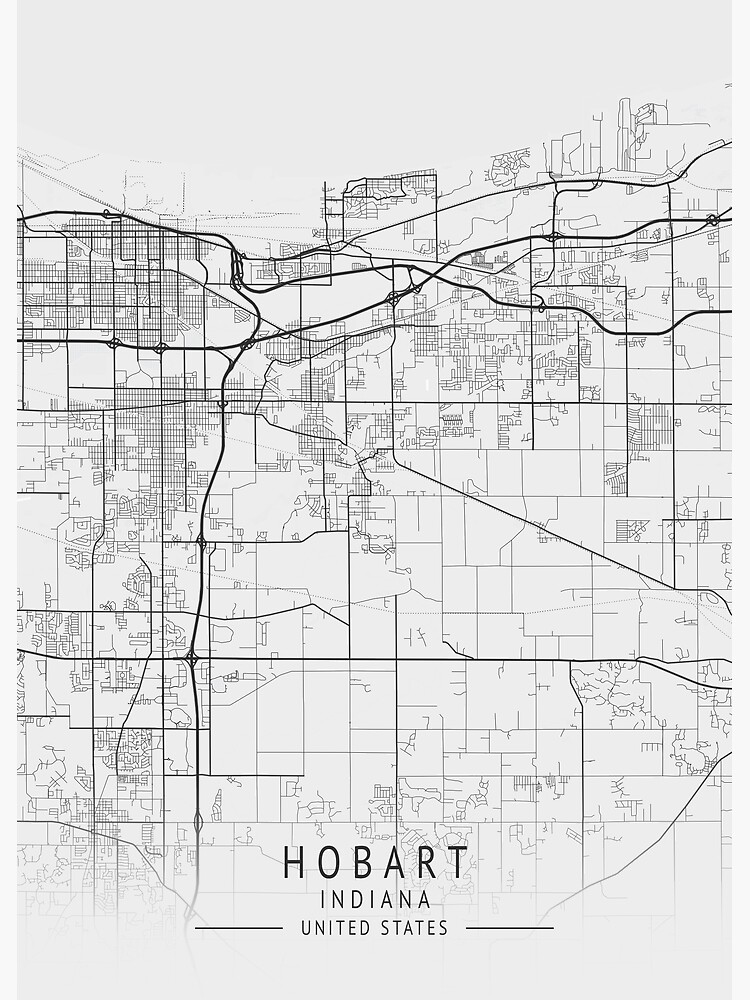 "Hobart Indiana US Gray City Map" Poster for Sale by ctmapprint