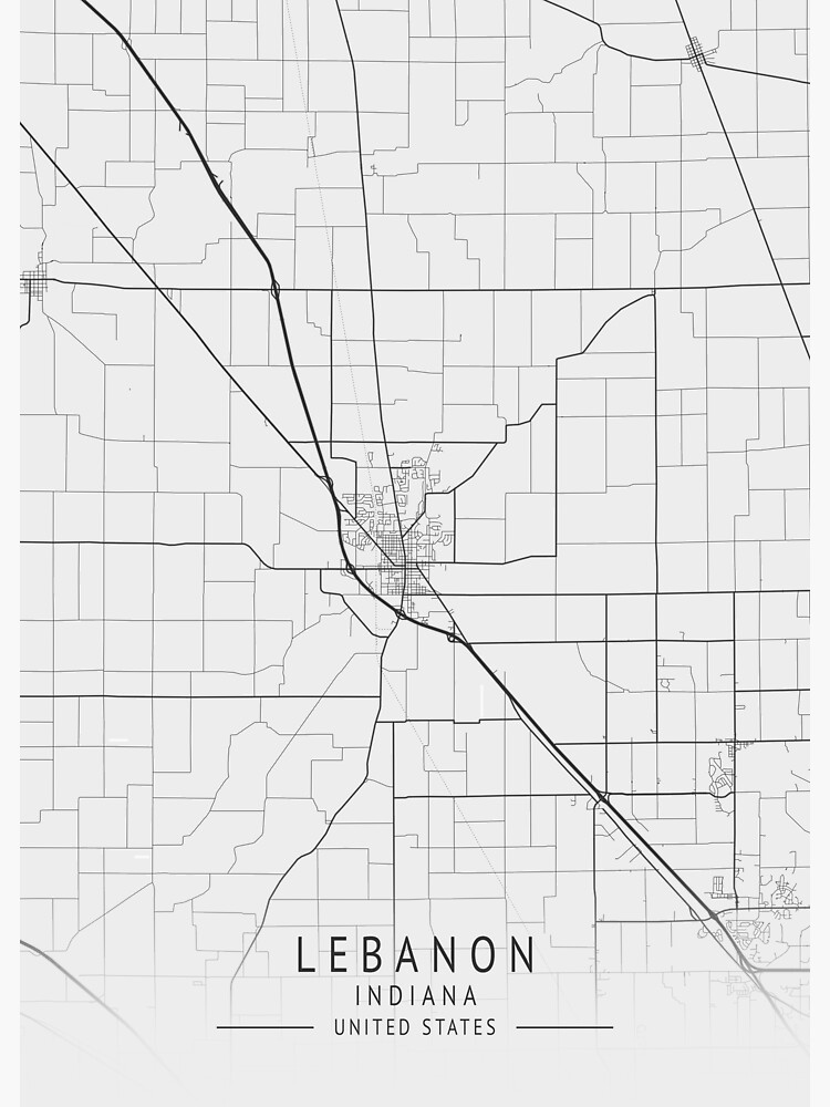 "Lebanon Indiana US Gray City Map" Sticker by ctmapprint Redbubble