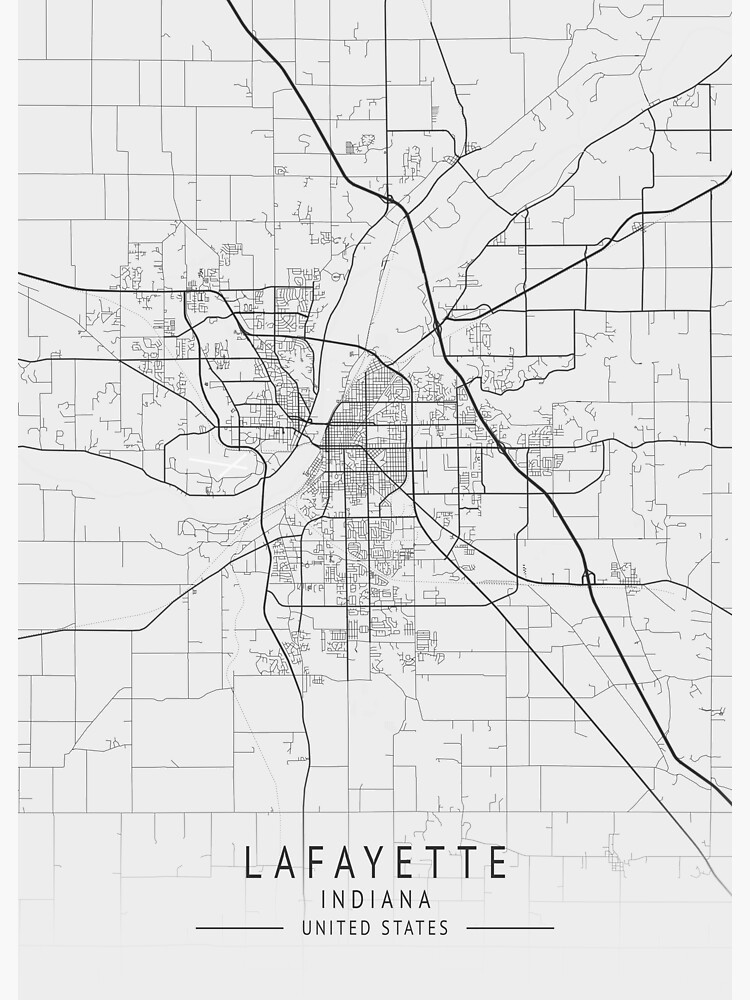 "Lafayette Indiana US Gray City Map" Sticker by ctmapprint Redbubble