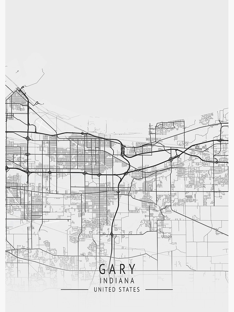 "Gary Indiana US Gray City Map" Poster for Sale by ctmapprint