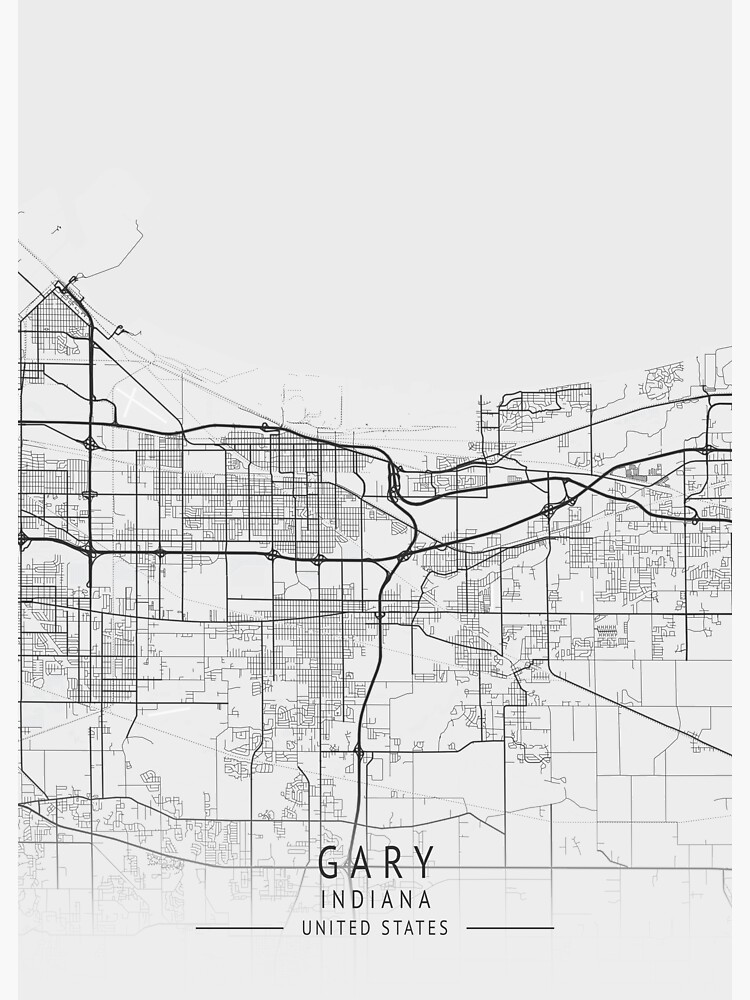 "Gary Indiana US Gray City Map" Sticker for Sale by ctmapprint