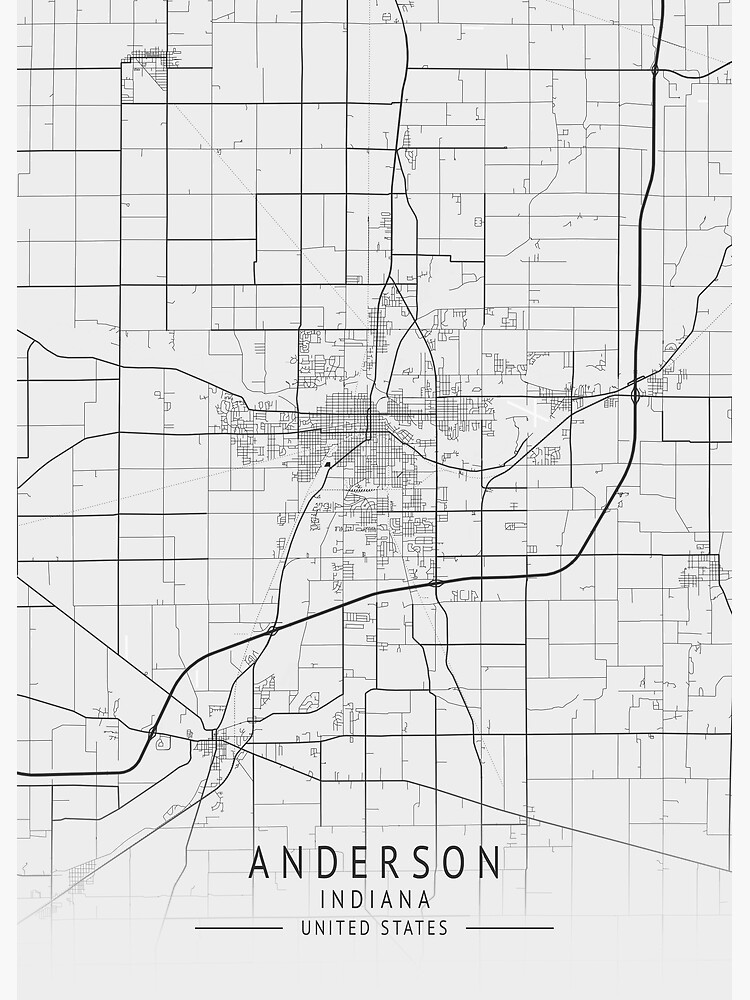 "Anderson Indiana US Gray City Map" Poster for Sale by ctmapprint