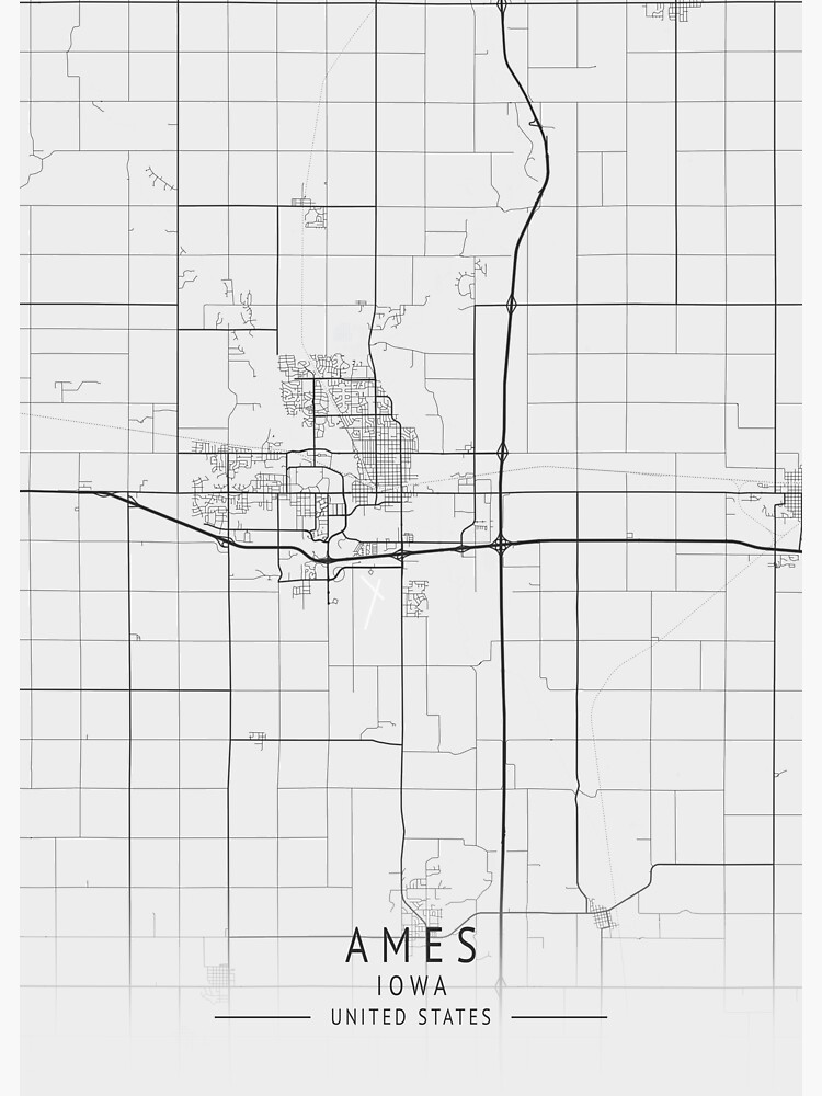 "Ames Iowa US Gray City Map" Sticker by ctmapprint Redbubble