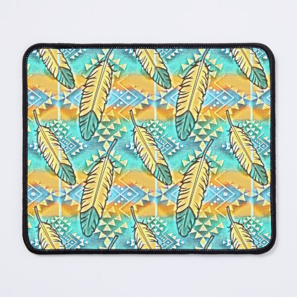 Item preview, Light Turquoise / Pale Yellow / Gradient Geometric Feather Print designed and sold by JMWCD.
