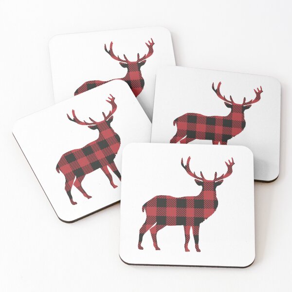 Item preview, Deer Silhouette Buffalo Plaid Reindeer designed and sold by clothesy7.