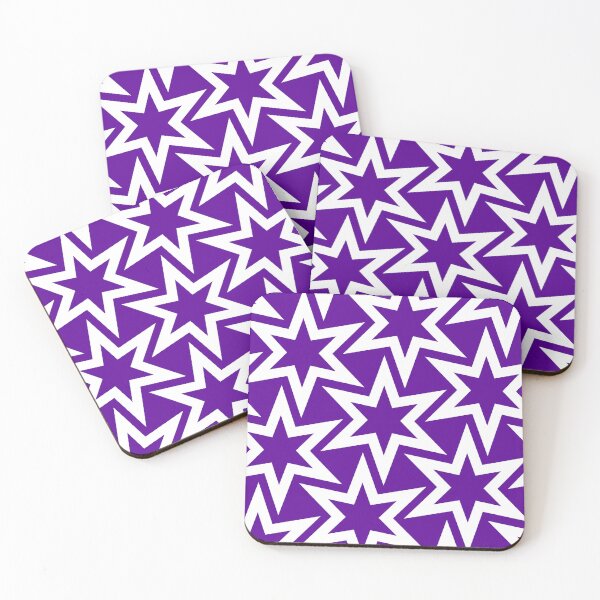 Item preview, White and Purple Big Star pattern designed and sold by TMBTM.