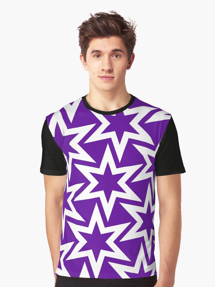 Oversized Purple Graphic T-Shirts Tops.