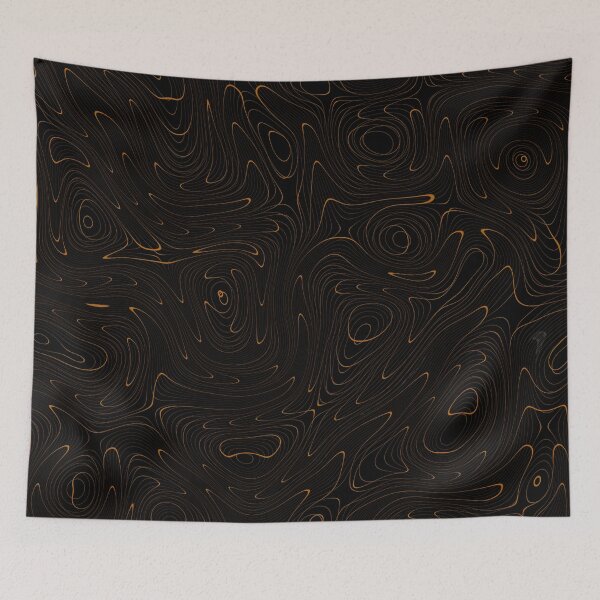 Item preview, Black and orange wavy grid designed and sold by rodentpad.