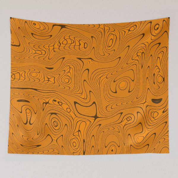 Item preview, Orange and black wavy grid designed and sold by rodentpad.