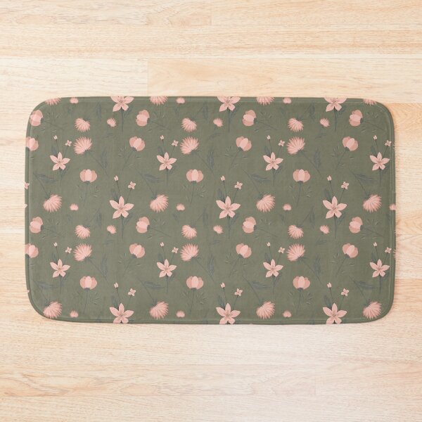 Item preview, Pink Floral with Sage Background Color designed and sold by inStoredecor.