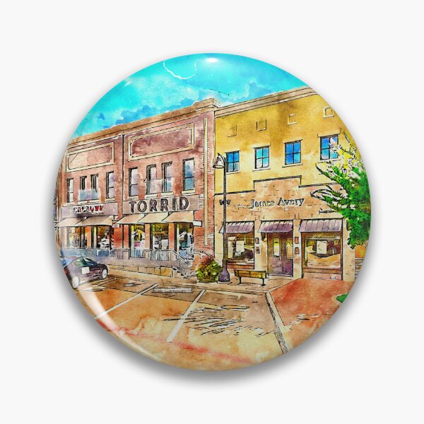 Item preview, Historical building in downtown Arlington, Texas, pen sketch and watercolor designed and sold by NickoPrints.