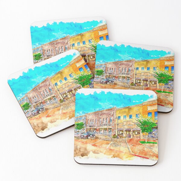Item preview, Historical building in downtown Arlington, Texas, pen sketch and watercolor designed and sold by NickoPrints.