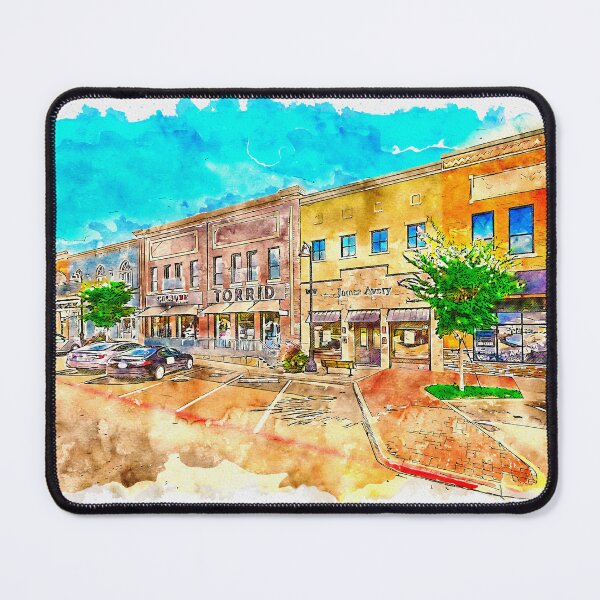 Item preview, Historical building in downtown Arlington, Texas, pen sketch and watercolor designed and sold by NickoPrints.