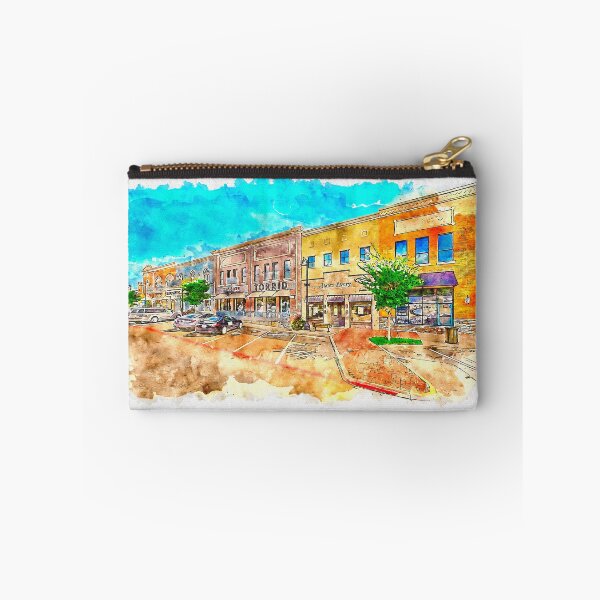 Item preview, Historical building in downtown Arlington, Texas, pen sketch and watercolor designed and sold by NickoPrints.
