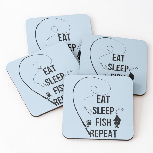 Item preview, Eat Sleep Fish Repeat Funny Vintage Retro Fishing    designed and sold by Junemontana.