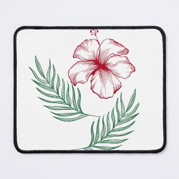 Item preview, tropical leaves and exotic hibiscus flower. High quality illustration  designed and sold by Sunshine2504.