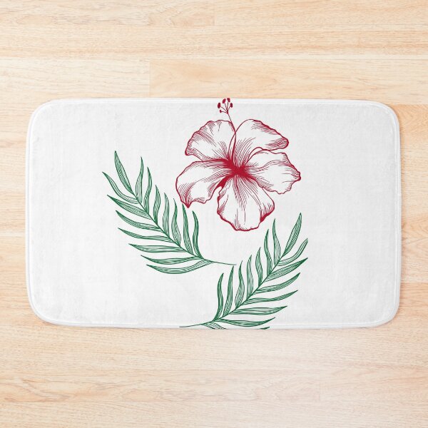 Item preview, tropical leaves and exotic hibiscus flower. High quality illustration  designed and sold by Sunshine2504.