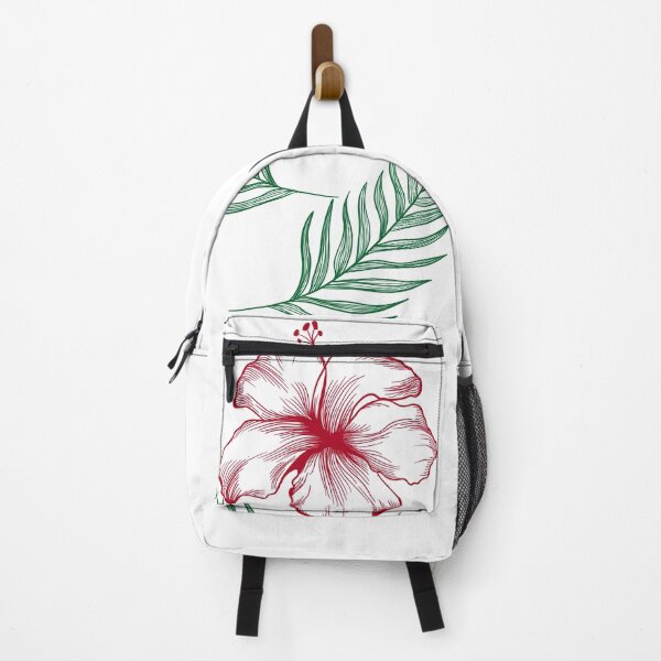 Item preview, tropical leaves and exotic hibiscus flower. High quality illustration designed and sold by Sunshine2504.