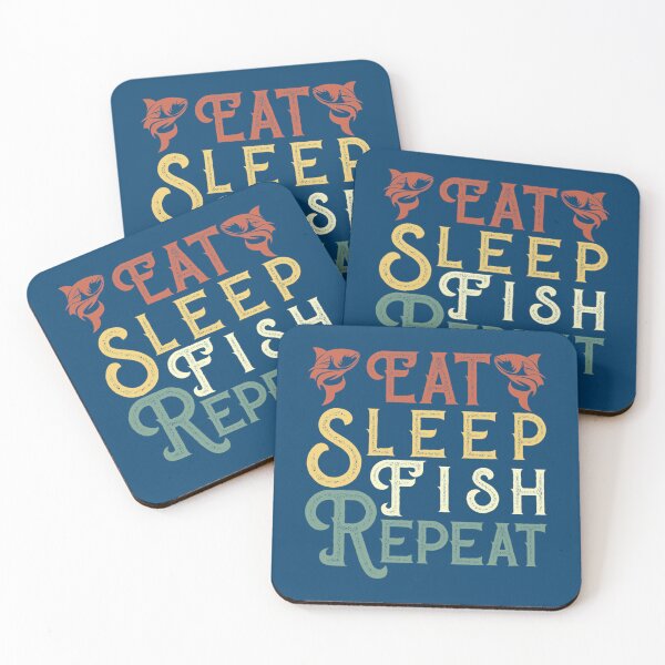 Item preview, eat sleep fish repeat designed and sold by Junemontana.