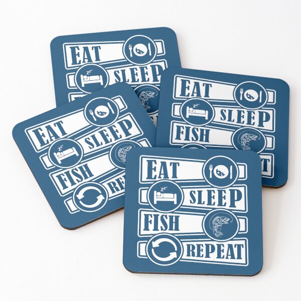 Item preview, eat sleep fish repeat  designed and sold by Junemontana.