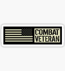 Combat Veteran: Black Military U.S. Flag Sticker