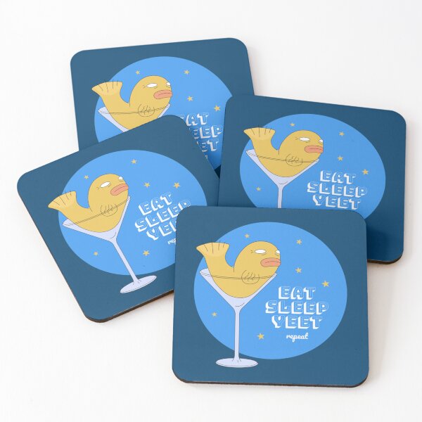 Item preview, Eat Sleep Yeet Repeat, Drink, light blue, fish   designed and sold by Junemontana.