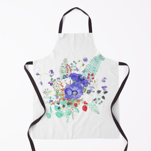 Item preview, hand painted purple anemone flowers watercolor arrangement  designed and sold by ColorandColor.