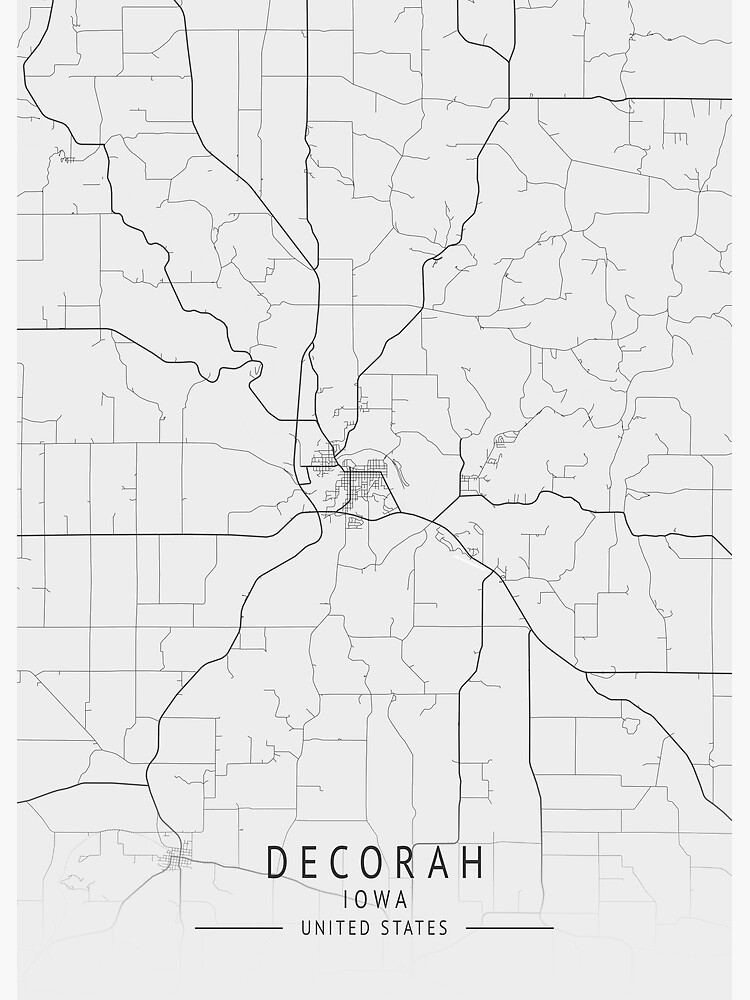 Decorah Iowa US Gray City Map Premium Matte Vertical Poster sold by Allegra Quokka SKU