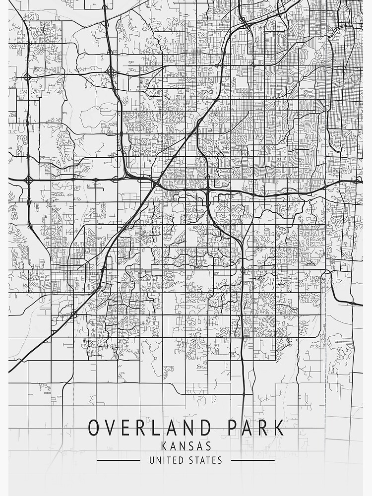 Overland Park Kansas Us Gray City Map Poster For Sale By Ctmapprint Redbubble 1955