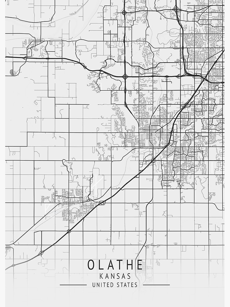 "Olathe Kansas US Gray City Map" Poster for Sale by ctmapprint