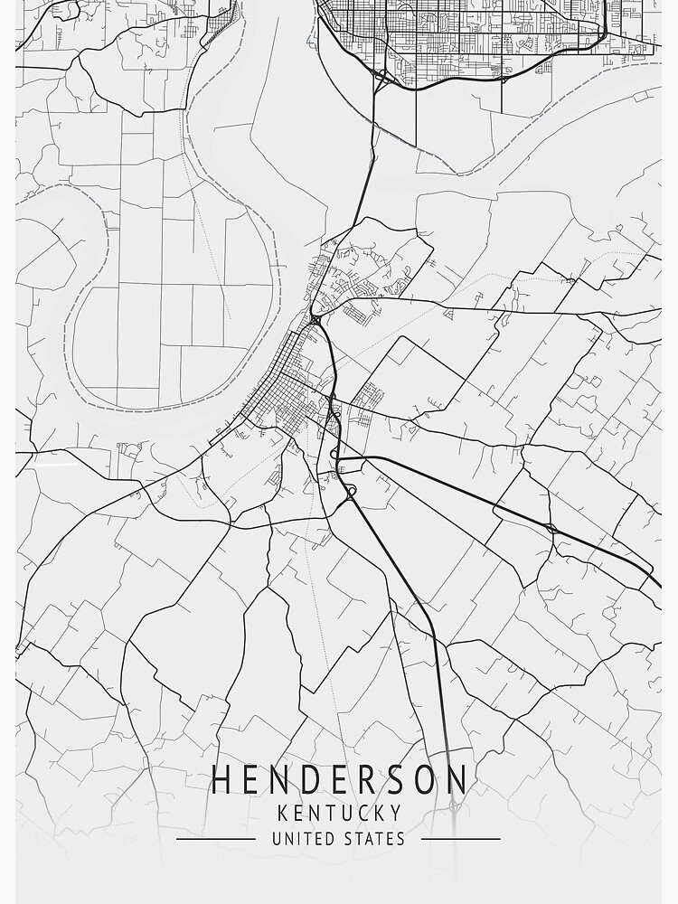 "Henderson Kentucky US Gray City Map" Poster for Sale by ctmapprint