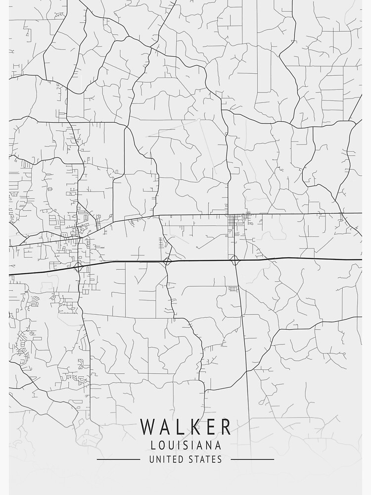 "Walker Louisiana US Gray City Map" Sticker by ctmapprint Redbubble