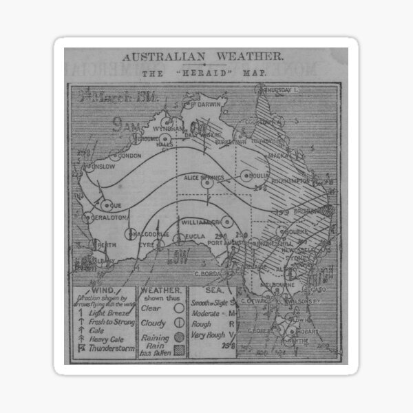 Australian Weather Map 3 March 1914 Sticker