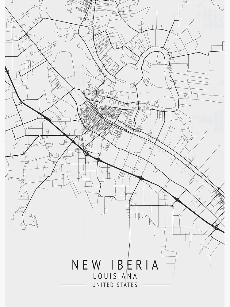 "New Iberia - Louisiana - US Gray City Map" Poster for Sale by 