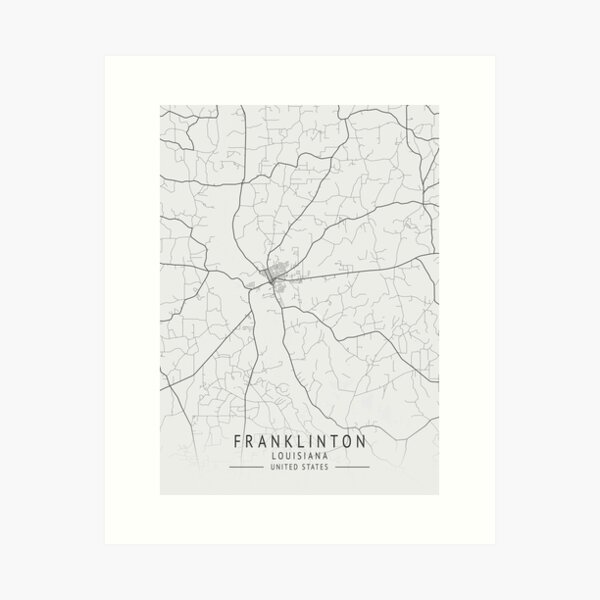 Item preview, Franklinton  -  Louisiana - US Gray City Map designed and sold by ctmapprint.