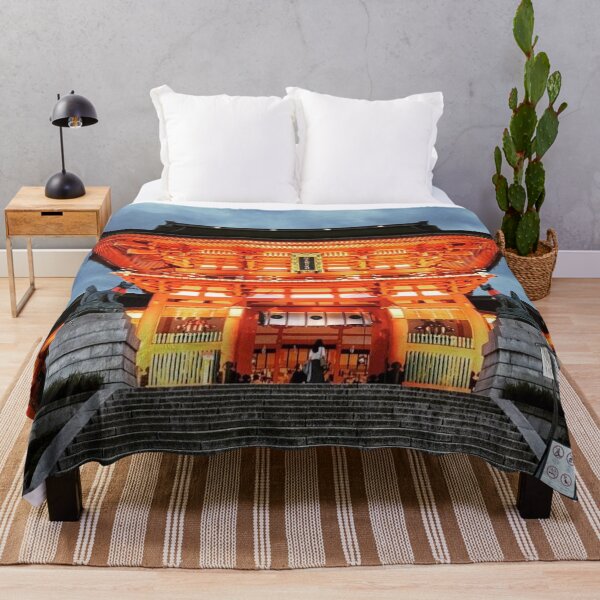 Item preview, Japanese shrine on a gloomy evening - Fushimi Inari Shrine designed and sold by MarksonPrints.