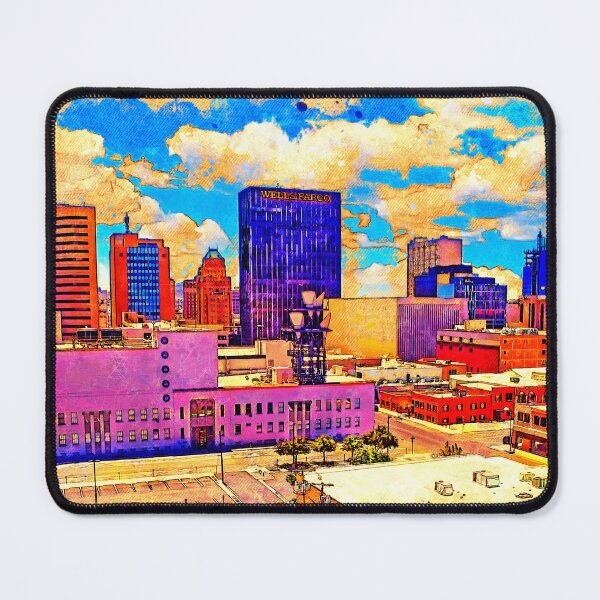 Item preview, Skyline of Downtown El Paso, Texas, digital painting with vintage look designed and sold by NickoPrints.